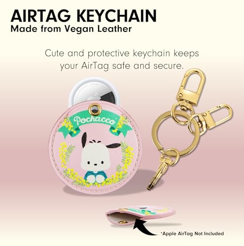 x Sanrio Keychain Case Compatible with Apple AirTag (Floral Pochacco)