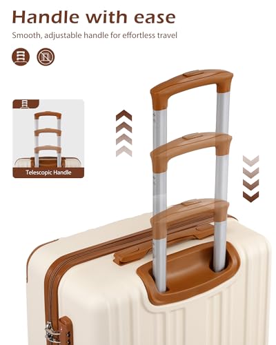 Luggage Lightweight and Durable Hardshell (apricot white / S(20in))