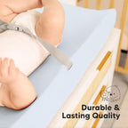 2 Pack Organic Changing Pad Covers for Girl (Blue Flax / 100% Cotton)