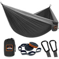 Camping Hammock (Black&gray / Single 110''L x 55''W)