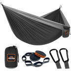 Camping Hammock (Black&gray / Double 118''L x 78''W)