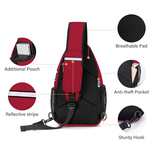 Sling Backpack Bag (Red)