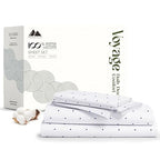 100% Egyptian Cotton Full Size Sheets Set (Full / 19 - Polka Dot Navy)