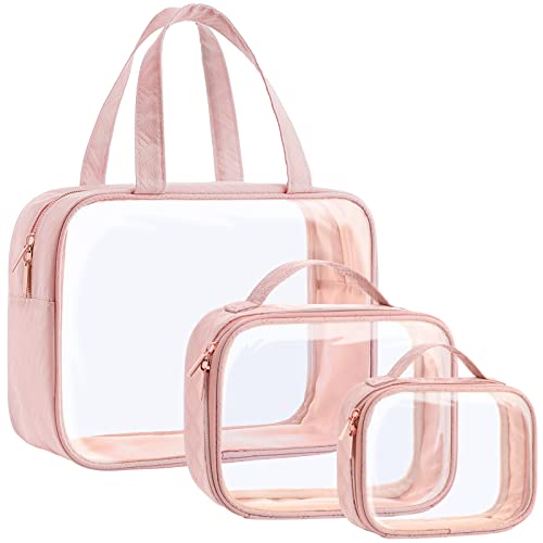 Clear Makeup Bag Travel (05 Active Rose Pink / Full Vacation (Mixed Sizes))