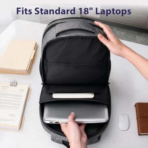 Extra Large Laptop Backpack 18 Inch (Grey Black / 18 Inch)