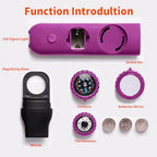 Multifunctional Survival Emergency Whistle for Kids with Compass Hiking Survival (rose purple2pcs)