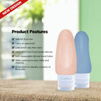 Leak Proof Travel Bottles (2oz 4pc - White,Blue,Green,Orange)