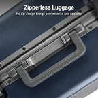 Zipperless Checked Luggage 24" Hardshell Suitcases with Wheels Blue (Blue / Checked 24 Inch (Upgraded))
