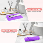 Plus Size Silicone Heat Resistant Mat for Hair Tools (Purple)
