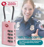 TSA Approved Luggage Locks with Search Alert Indicator (Pink)