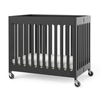 Boutique Folding Mini Wooden Baby Hotel Crib (Ebony)