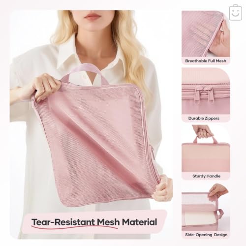 11 Set Compression Packing Cubes for Travel Essentials (Pink / 11 set)