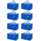 8 Pack Oversized Moving Bags with Reinforced Handles (Royal Blue / 8-Pack)