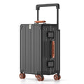 Aluminium Frame Carry on Luggage with Smooth Jelly Wheels (Grey& Brown / 21 inch)