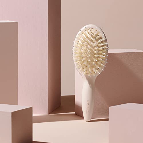 Mini Finish & Shine Boar Bristle Brush for Smooth Shiny Hair (Travel / Cream)