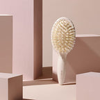 Mini Finish & Shine Boar Bristle Brush for Smooth Shiny Hair (Travel / Cream)