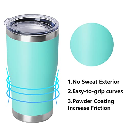 20oz Tumbler with Lid Stainless Steel Tumblers Bulk (Light Blue / 1 count)