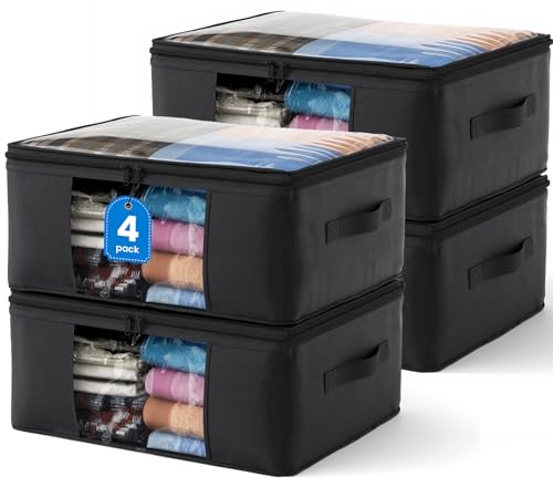Clothes Storage Bags (Black / 4PACK)