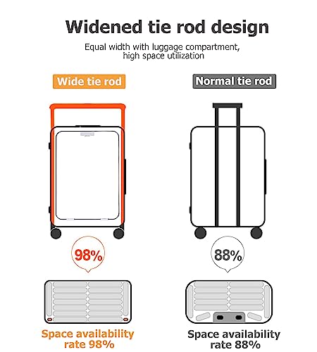 Aluminum Frame Wide Handle PC Carry On Luggage (Pro-silver-brwon / 20in)