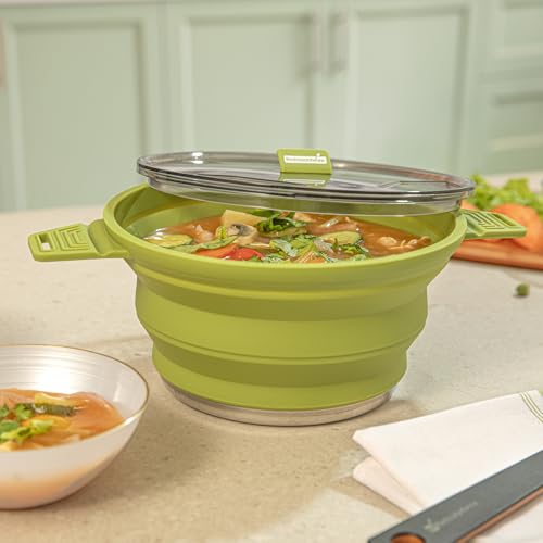 2.5L Green Silicone Collapsible Pot (20 Count / Pot)