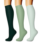 Compression Socks for Women & Men Circulation (Large-X-Large / 37 Dark Green/Green/Light Green)