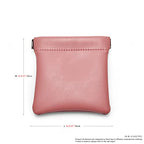 Pink PU Leather Jewelry Pouch Portable Travel Jewelry Storage Bag (Pink / 3.54"x3.54")