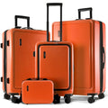 Hard Shell Luggage Sets with Spinner Wheels 4 Piece (4 Piece Set (20/24/28) / Orange)
