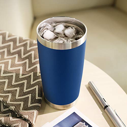 20oz Stainless Steel Tumbler Bulk with Lid (4 Count (Pack of 1) / Dark Blue)