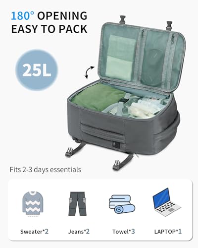 18" Travel Backpack Airlines Approved Personal Item Bag Women Grey (Grey / 18 inch underseat)