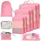 Compression Packing Cubes for Travel (10 Mesh/Pink / 10 Set)