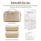 Travel Makeup Bag Cosmetic Bags for Women (G-5-Gold Yellow)