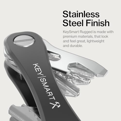 KeySmart Rugged Keychain Multitool Key Holder (Black / 2 Pack)