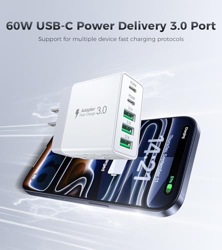 2 Pack] 60W USB C Wall Charger (Updated White)