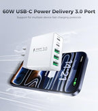 2 Pack] 60W USB C Wall Charger (Updated White)