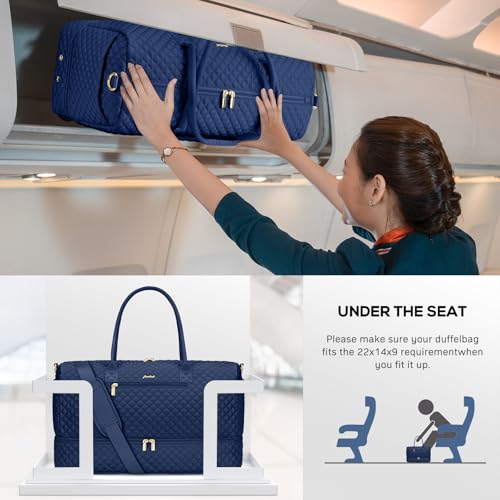 Travel Weekender Bags for Women (62-Blue / Large)