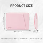 RAINYEAR 15.6 Inch Laptop Sleeve Padded Case Cover with Pocket (15.6 inch / Light Pink)