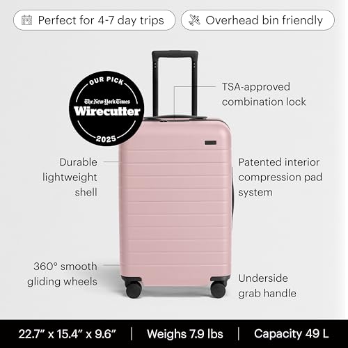 Bigger Carry On Luggage (Blush Pink)