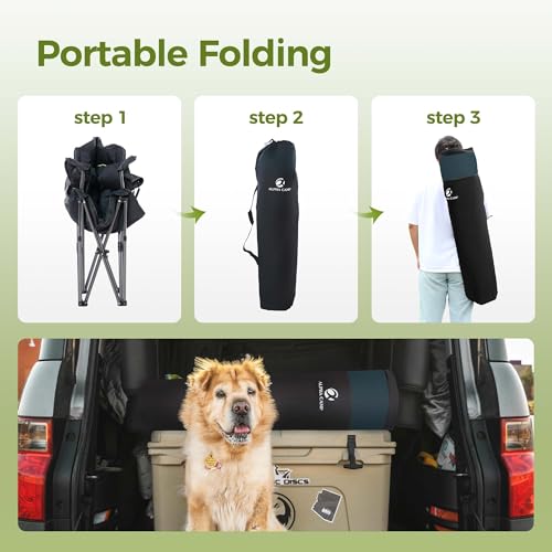 Oversized Fully Padded Camping Chairs with Lumbar Support (Green / 1PC)