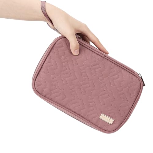 Electronics Travel Organizer Cord Case (Large / Rose-wood Pink)