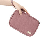 Electronics Travel Organizer Cord Case (Large / Rose-wood Pink)