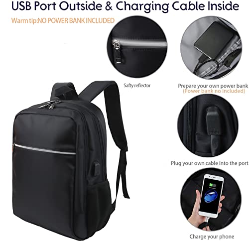 Laptop Backpack for Men Women (B Black)