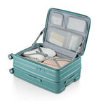 4 Piece Expandable Hardshell Pink Luggage Sets with Spinner Wheels (Turquoise Blue / 3 Piece Set)