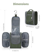 Hanging Travel Toiletry Bag for Women (AF-Army Green / Medium)