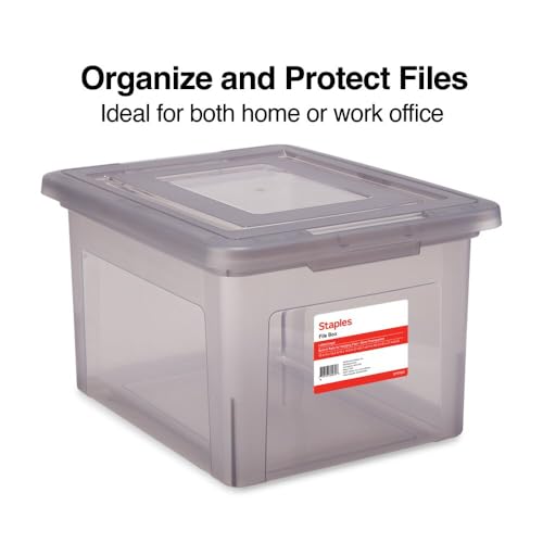 Plastic File Box with Snap Lid (Frost Gray)