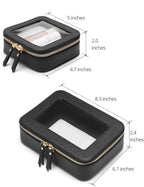 Clear Makeup Bag with Zipper (Black / Mini & Medium)