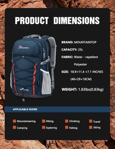 25L Hiking Backpack (Blue&orange / 25L)