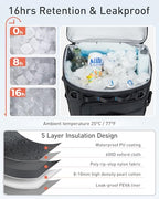 38 Cans Backpack Cooler with 2 Insulated Compartments (Black)