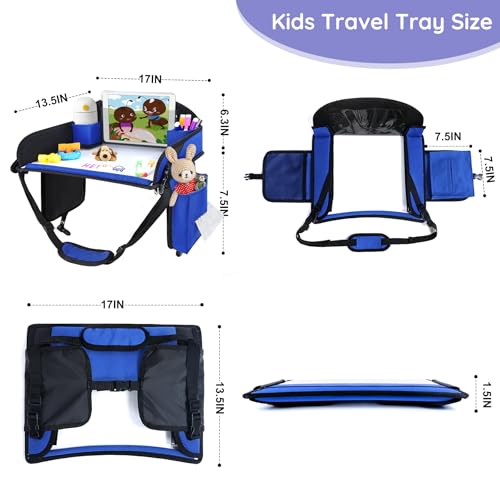Kids Lap Desk Tray for Road Trip Activities (Blue-1PCS)