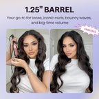 3 in 1 Curling Wand Set with Heated Round Brush (Classic Rose Gold)