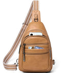 Sling Bag for Women Cross Body Purse Fanny Pack Sling Backpack Vegan Leather Over Shoulder Crossbody Handbag Travel Gifts Tan (Tan)